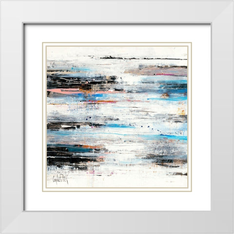Abstrakt II White Modern Wood Framed Art Print with Double Matting by Cornee, Patrick