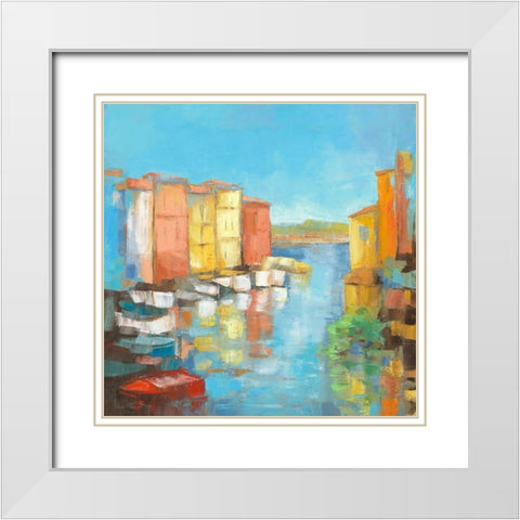 Martigues White Modern Wood Framed Art Print with Double Matting by Pivier-Attolini, Regine