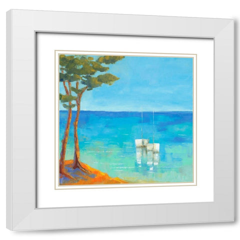 Mediterranee I White Modern Wood Framed Art Print with Double Matting by Pivier-Attolini, Regine
