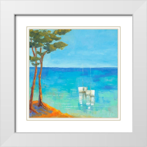 Mediterranee I White Modern Wood Framed Art Print with Double Matting by Pivier-Attolini, Regine