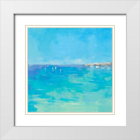 Mediterranee II White Modern Wood Framed Art Print with Double Matting by Pivier-Attolini, Regine