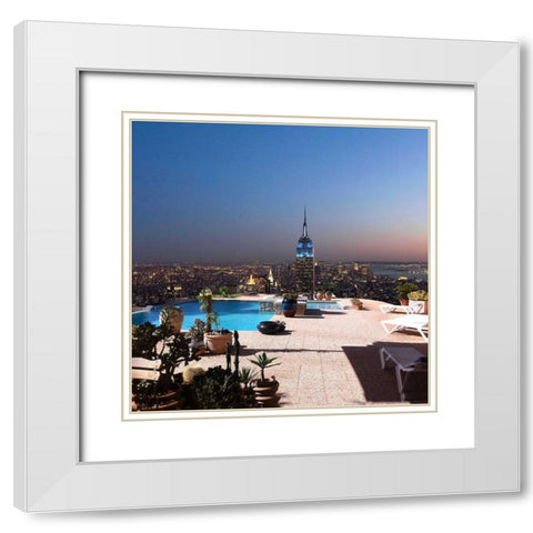 Beautiful View of New York White Modern Wood Framed Art Print with Double Matting by MN.FF