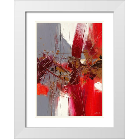 Confidences White Modern Wood Framed Art Print with Double Matting by Ball, Veronique