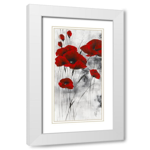 Pavot d hiver VIII White Modern Wood Framed Art Print with Double Matting by Zacher-Finet, Isabelle