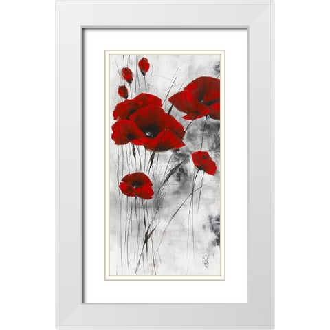 Pavot d hiver VIII White Modern Wood Framed Art Print with Double Matting by Zacher-Finet, Isabelle