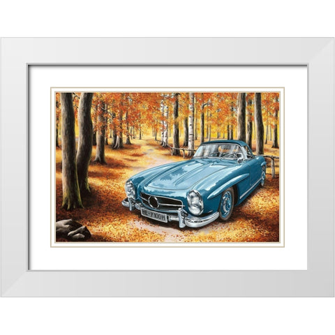 Ein Klassiker im Wald White Modern Wood Framed Art Print with Double Matting by Richter, Cornelia