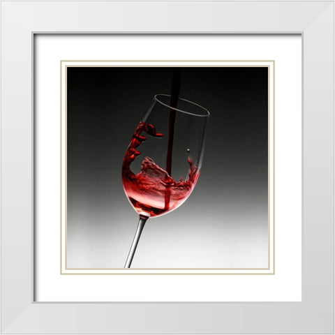 Liquids V White Modern Wood Framed Art Print with Double Matting by Hillert, Peter