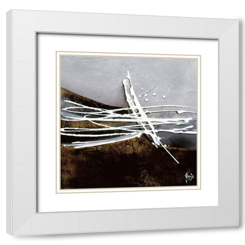 Musique II White Modern Wood Framed Art Print with Double Matting by Jadis