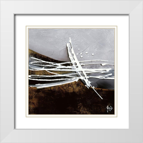 Musique II White Modern Wood Framed Art Print with Double Matting by Jadis