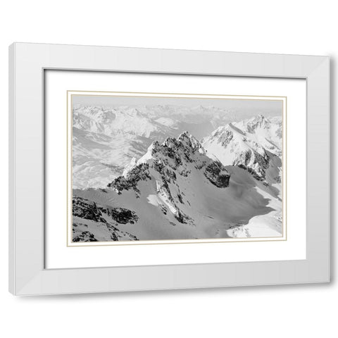 Valluga View-St Anton White Modern Wood Framed Art Print with Double Matting by Butcher, Dave
