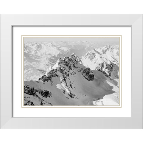 Valluga View-St Anton White Modern Wood Framed Art Print with Double Matting by Butcher, Dave