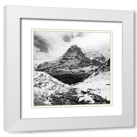 Eiger North Face White Modern Wood Framed Art Print with Double Matting by Butcher, Dave