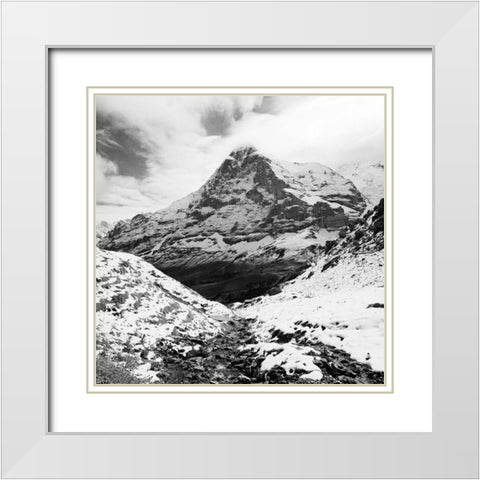 Eiger North Face White Modern Wood Framed Art Print with Double Matting by Butcher, Dave