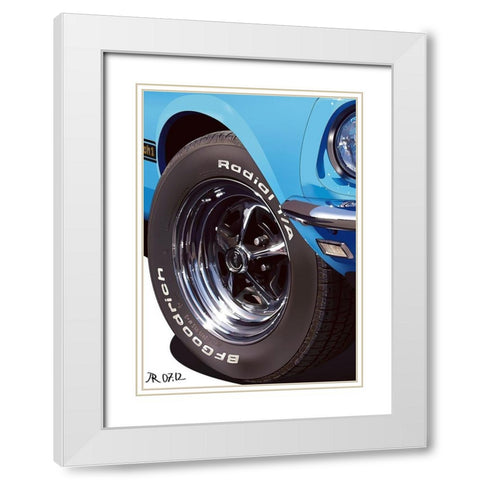 MACH I Blue Detail White Modern Wood Framed Art Print with Double Matting by Strapelias - PR, Pierre