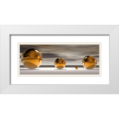 Golden Bowl I White Modern Wood Framed Art Print with Double Matting by Hillert, Peter