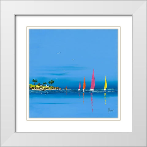 Jour de regate I White Modern Wood Framed Art Print with Double Matting by Flanet, Frederic