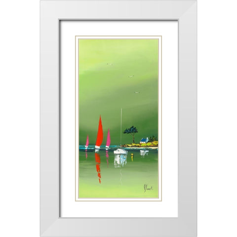 L abri cotier White Modern Wood Framed Art Print with Double Matting by Flanet, Frederic