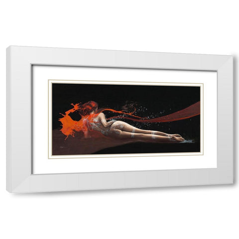 Samidha III White Modern Wood Framed Art Print with Double Matting by Cazal, Cedric