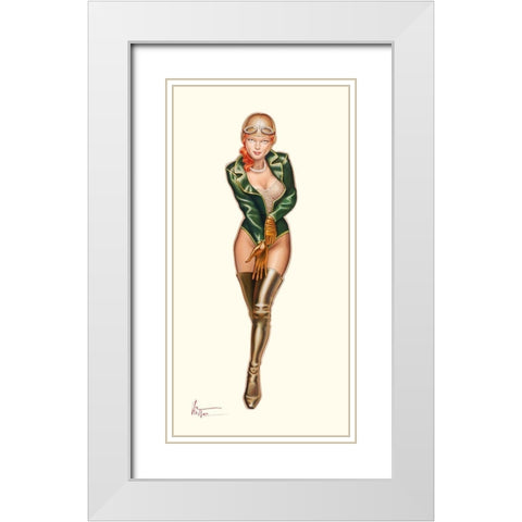 Au depart White Modern Wood Framed Art Print with Double Matting by Hitte, Patrick