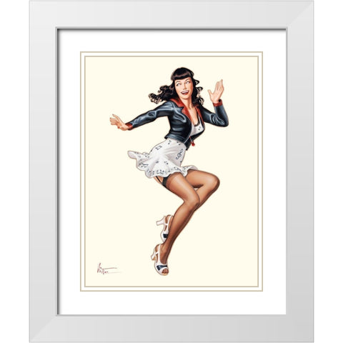 Betty danse White Modern Wood Framed Art Print with Double Matting by Hitte, Patrick