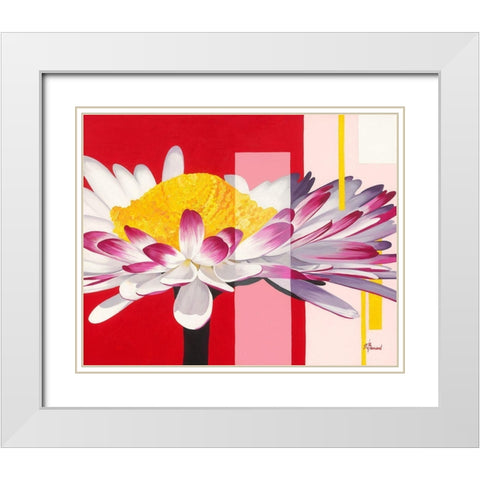 Paquerette I White Modern Wood Framed Art Print with Double Matting by Bernard, Anne