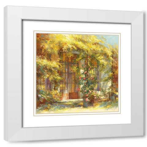 L orangerie White Modern Wood Framed Art Print with Double Matting by Messely, Johan