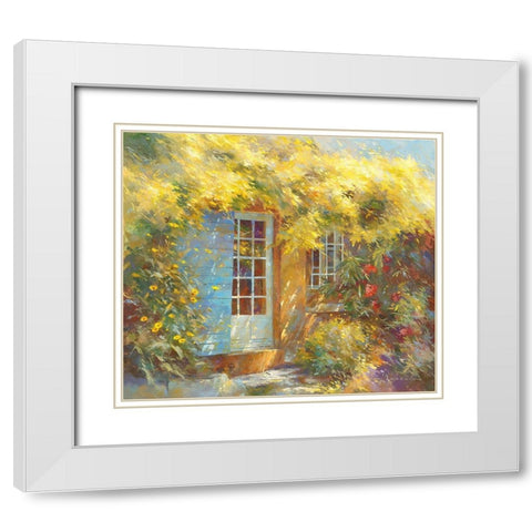 Petit paradis White Modern Wood Framed Art Print with Double Matting by Messely, Johan