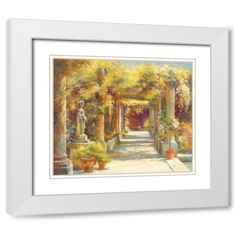 La pergola de l abbaye White Modern Wood Framed Art Print with Double Matting by Messely, Johan