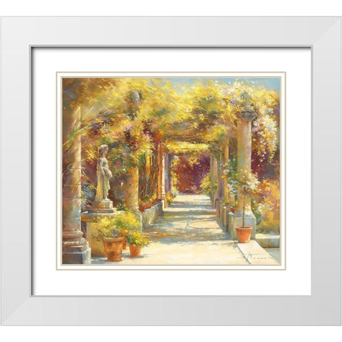 La pergola de l abbaye White Modern Wood Framed Art Print with Double Matting by Messely, Johan
