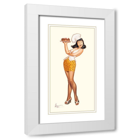 Betty Chocolat White Modern Wood Framed Art Print with Double Matting by Hitte, Patrick