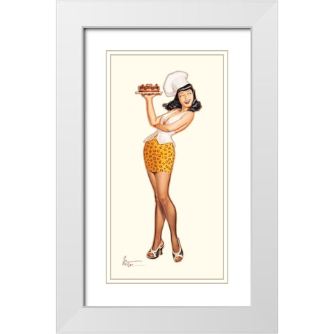 Betty Chocolat White Modern Wood Framed Art Print with Double Matting by Hitte, Patrick