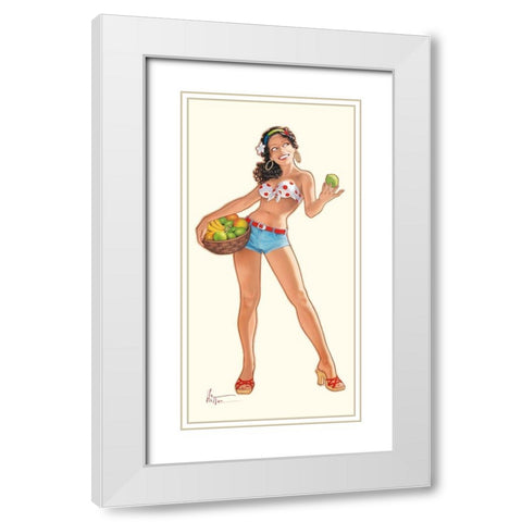 Juanita I White Modern Wood Framed Art Print with Double Matting by Hitte, Patrick
