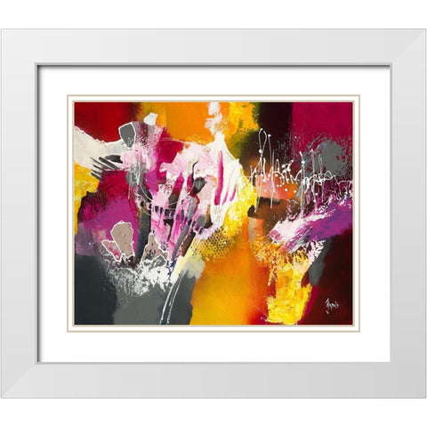 Instinct White Modern Wood Framed Art Print with Double Matting by Jadis