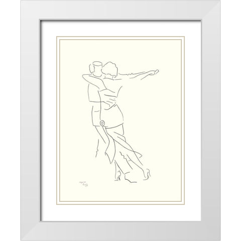 Walzer White Modern Wood Framed Art Print with Double Matting by Schneider, Rosy