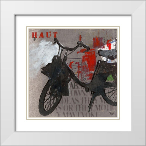 Libre III White Modern Wood Framed Art Print with Double Matting by Ducret, Patrice