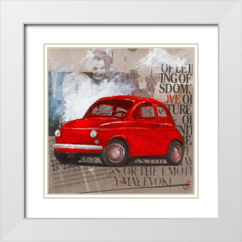Crazy Car White Modern Wood Framed Art Print with Double Matting by Ducret, Patrice