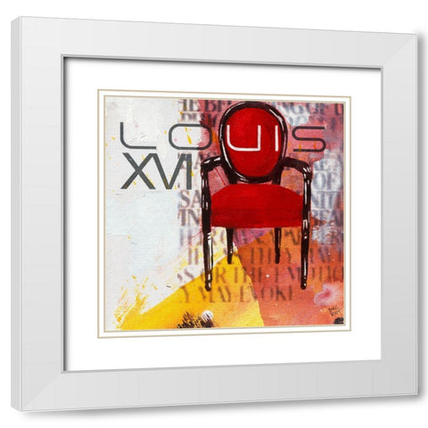 Salon I White Modern Wood Framed Art Print with Double Matting by Ducret, Patrice