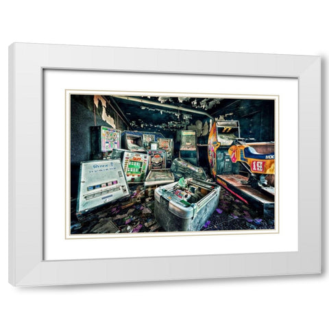 Casino White Modern Wood Framed Art Print with Double Matting by Haker, Matthias