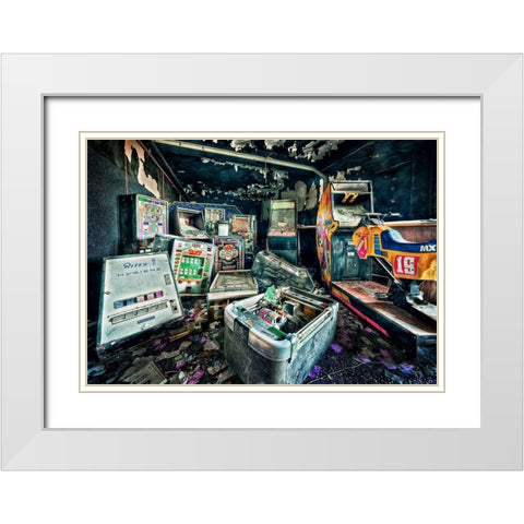 Casino White Modern Wood Framed Art Print with Double Matting by Haker, Matthias