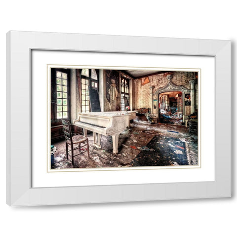 White Wing White Modern Wood Framed Art Print with Double Matting by Haker, Matthias