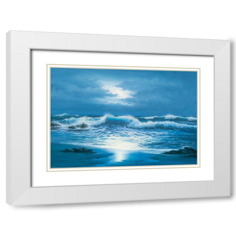 Evening Breakers White Modern Wood Framed Art Print with Double Matting by Sim, John F