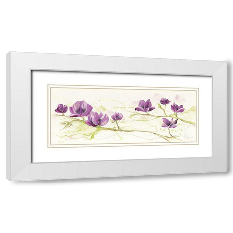Magnolie II White Modern Wood Framed Art Print with Double Matting by Zacher-Finet, Isabelle