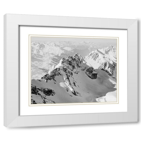 Valluga View-St Anton White Modern Wood Framed Art Print with Double Matting by Butcher, Dave