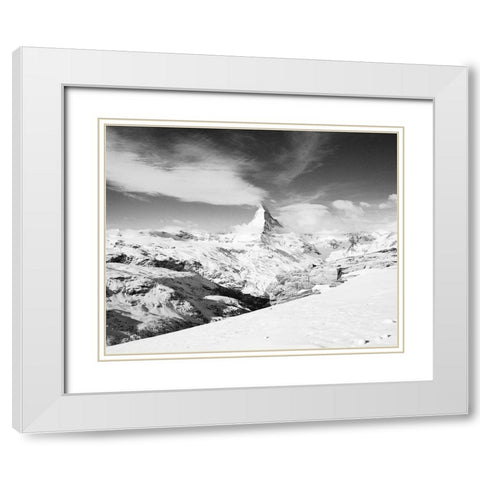 Matterhorn from Unterrothorn White Modern Wood Framed Art Print with Double Matting by Butcher, Dave