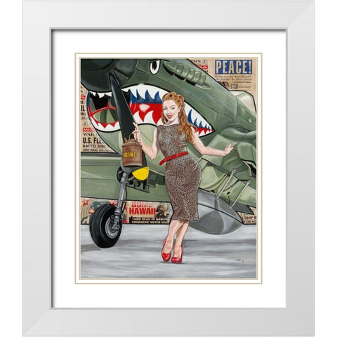 Jessie White Modern Wood Framed Art Print with Double Matting by Lisa.C