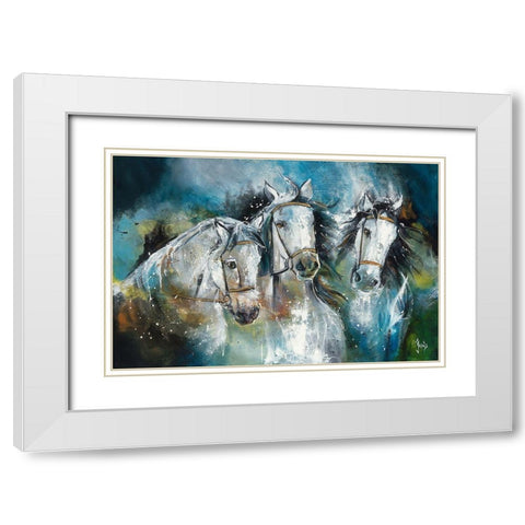 Trio White Modern Wood Framed Art Print with Double Matting by Jadis