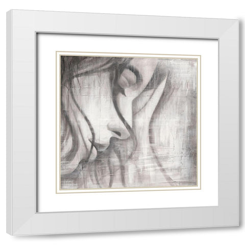 Face III White Modern Wood Framed Art Print with Double Matting by Godles, Karo