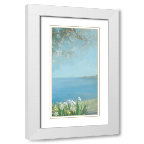 Isola Bella I White Modern Wood Framed Art Print with Double Matting by Vernageau, Sylvie