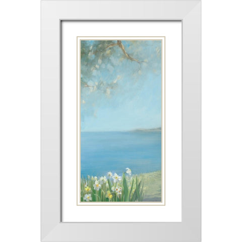 Isola Bella I White Modern Wood Framed Art Print with Double Matting by Vernageau, Sylvie
