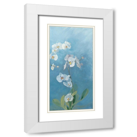 Phalaenopsis Fontaine III White Modern Wood Framed Art Print with Double Matting by Vernageau, Sylvie